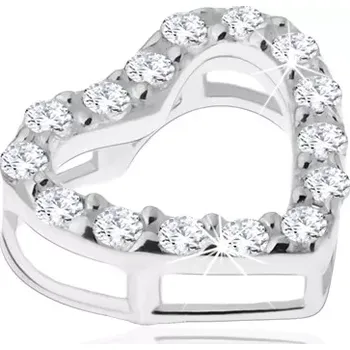 Přívěsek Přívěsek ze stříbra 925, třpytivá kontura souměrného srdíčka, výřezy