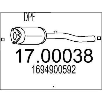 Filtr pevných částic Filtr pevnych castic, vyfukovy system MTS 17.00038