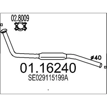 Výfuková trubka Výfuková trubka MTS 01.16240