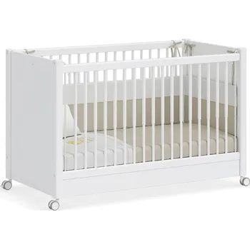 Dětská postýlka Čilek Postýlka na kolečkách 60x120 cm bílá