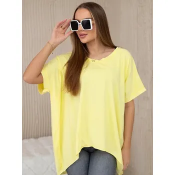 Dámské tričko Stylové dámské oversize tričko 67142AF žluté , VELIKOST UNI