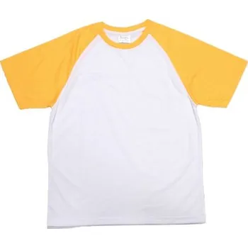 Pánské tričko Tričko JSubli Apparel - M - bílé se žlutými rukávy sublimace termotransfer