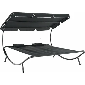 Zahradní lehátko Zahradní kovová postel MULTINA pro 2 osoby, šedá