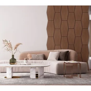 Obklad Interex design Dekorativní prvek z MDF na stěnu HEXO / Ořech tmavý