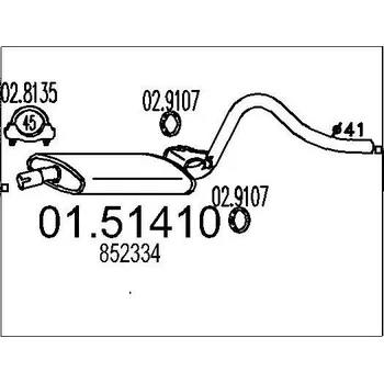 Tlumič výfuku Střední tlumič výfuku MTS 01.51410