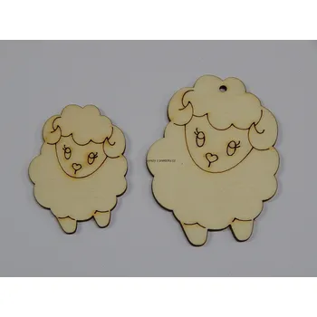Překližka Dřevěný výřez z překližky, OVEČKA S NOSÁNKEM-malá, 4,5 x 3,6cm, 1ks