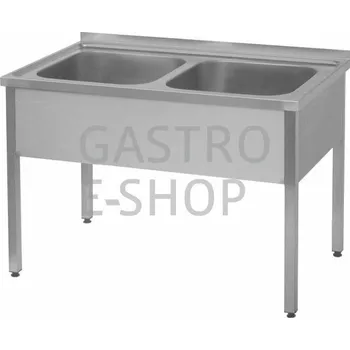 Nerezový dřez OEM Dřez 1400x700x850 mm (2x 600x500x300 mm)