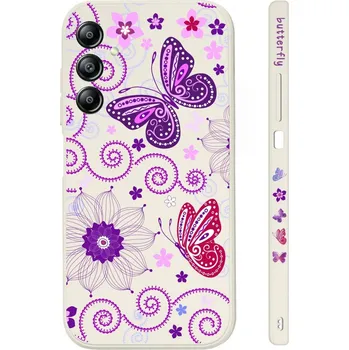 Pouzdro na mobilní telefon Kryt Design Samsung A34 Fialoví motýlci (obal neboli pouzdro na Samsung A34)