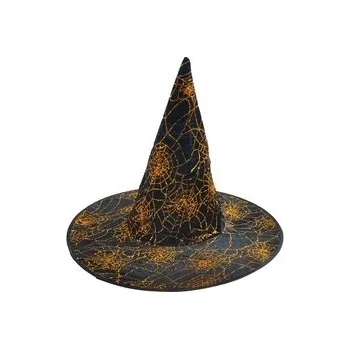 Karnevalový doplněk Klobouk Čarodějnice černo-zlatý 32x32cm