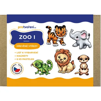Dřevěná hračka Dřevěné výřezy, sada k dotvoření, ZOO 1
