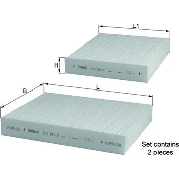Kabinový filtr Filtr, vzduch v interiéru MAHLE LA 191/S