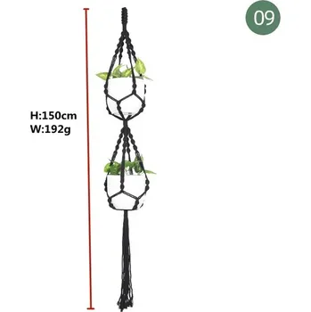 Závěsný ručně pletený obal na květináč | Závěsné macrame - 9