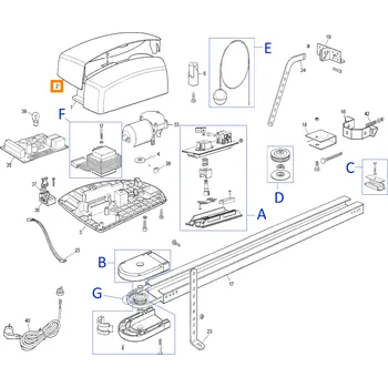 Pohon brány Nice PPD1030.4540 mléčný kryt světla pohonu vrat Nice SPIN