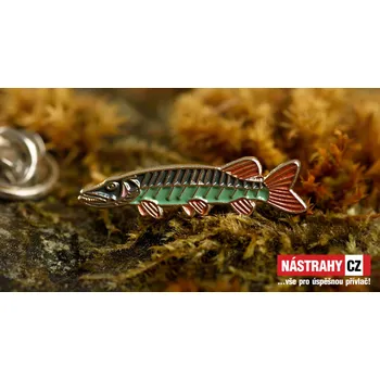 Kovové smaltované rybářské odznaky - Štika (26mm)