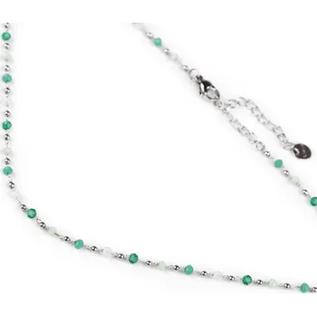 Náhrdelník Náhrdelník z nerezové oceli s broušenými korálky, barva 3 zelená