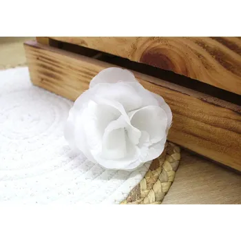 umělá květina MrHome Hlava květiny růže 9 cm - BÍLÁ