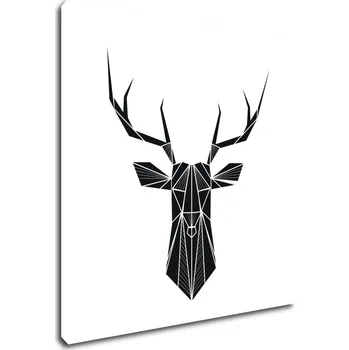 Obraz Impresi Obraz Abstraktní jelen na bílém pozadí - 70 x 70 cm