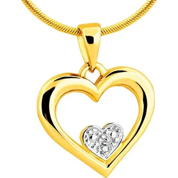 Přívěsek Zlatý přívěsek s diamantem - srdce - 0,003 ct - ryzost 585 - 101.164