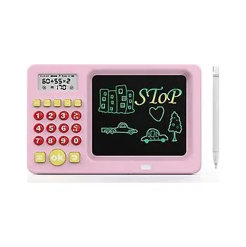 Chytrá Výuková Pomůcka pro děti, kalkulačka, displej + tužka, růžová