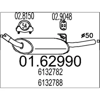 Tlumič výfuku Zadní tlumič výfuku MTS 01.62990