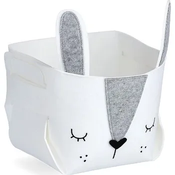 Úložný box ZELLER Dětský úložný box filcový, bílý, motiv králík 28 × 28 × 28 cm
