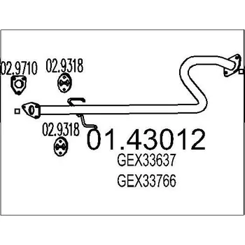 Výfuková trubka Výfuková trubka MTS 01.43012