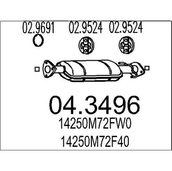 Katalyzátor Katalyzátor MTS 04.3496