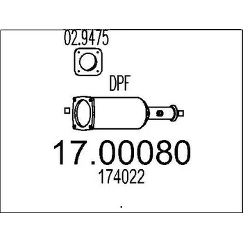 Filtr pevných částic Filtr pevnych castic, vyfukovy system MTS 17.00080