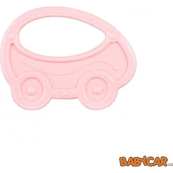 CANPOL BABIES elastické kousátko Auto/Růžová