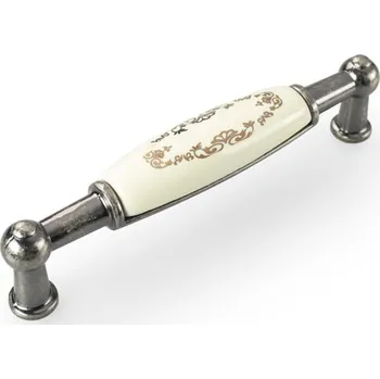 Nábytkové kování Interex design Úchytka LUNAS DUO / Starostříbro - motív ornamenty 96 mm