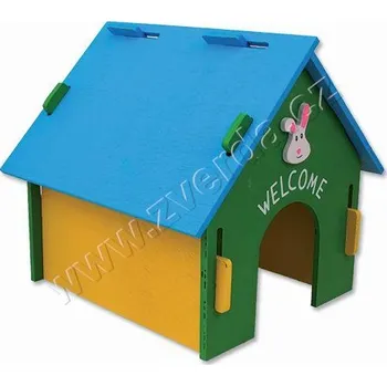 Domek SMALL ANIMAL dřevěný barevný 30 x 29,5 x 29,5 cm