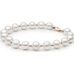 Perlový náramek Magestic s bílou perlou se zapínáním z růžového zlata