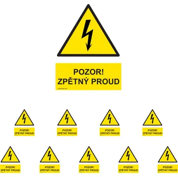 Walteco Pozor zpětný proud 210x297mm, formát A4, plastová tabulka Množství: 10 ks