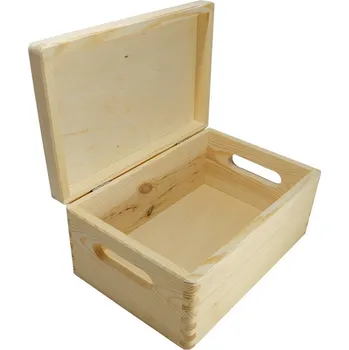 Úložný box Dřevotéka Dřevěná krabička s úchyty - přírodní borovice 20x30 cm Dřevěná krabička s úchyty - přírodní borovice 20x30 cm