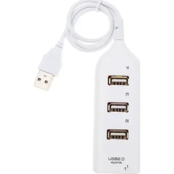 USB hub Vysokorychlostní mini USB rozbočovač se 4 porty - Bílý