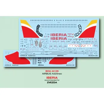 Plastikový model BOA decals 1/144 Decals Airbus A320neo IBERIA (ZVE)