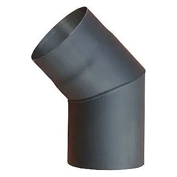 Kouřovod Ostatní Koleno 45°, 120mm, kouřové, 1,5mm, černá ocel