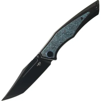 kapesní nůž Bestech TOGATTA M390, Černý Stonewashed, Titan + Černá a modrá karbonová vlákna, Černý BT2102H