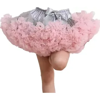 Dívčí sukně Sukně TUTU PETTI Extra objem TOP šedá a růžová duo