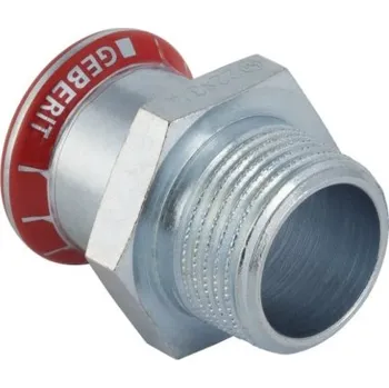 Vodovodní potrubí Geberit MAPRESS přechodka s vnějším závitem DN25x3/4", lisovací, voda, uhlíková ocel