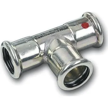 rozdělovač topení Sanha THERM 24130 T-kus 54x42x54mm, redukovaný, s konci na vnitřní lisování, topení, uhlíková ocel