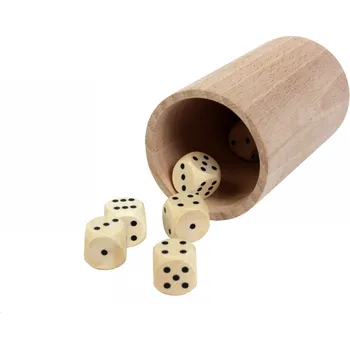 Hrací kostka Dřevotéka - Kostky s kelímkem - 16mm Kostky s kelímkem - 16mm