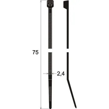 Stahovací páska Stahovací pásky 75x2,4mm, černá balení 100ks<br />Výrobce: - 437301