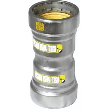 rozdělovač topení Sanha HEAVY STEEL PRESS GAS 71270 nátrubek 1/2", se zarážkou, s konci na vnitřní lisování, plyn, uhlíková ocel