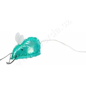 Hračka pro kočku GLITTER MOUSE, třpytivá myš, látková hračka pro kočky s katnipem, 7 cm
