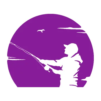 Polep vozidla SAMOLEPKA Rybář 022 levá (14 - fialová) NA AUTO, NÁLEPKA, FÓLIE, POLEP, TUNING, VLASTNÍ TEXT, TISK, AUTOSAMOLEPKY.cz, POLEPY, OBRÁZEK, LOGO, SAMOLEPKY