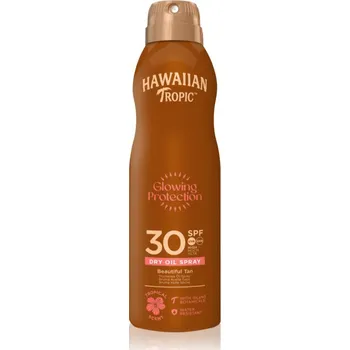 Stojan na slunečník Hawaiian Tropic Glowing Protection Dry Oil Spray suchý olej na opalování ve spreji SPF 30 180 ml