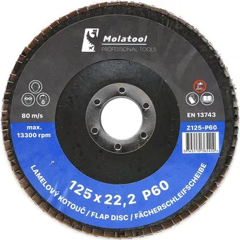 Brusný kotouč Lamelový brusný kotouč Molatool VSM Zirkon 125 mm P60