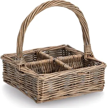 Zeller Proutěný košík s přepážkami, 20 x 20 cm