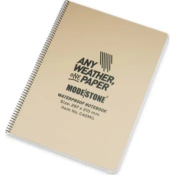 Zápisník Modestone® Voděodolný zápisník Side Spiral A4 297 mm x 210 mm Modestone®, Barva: Coyote